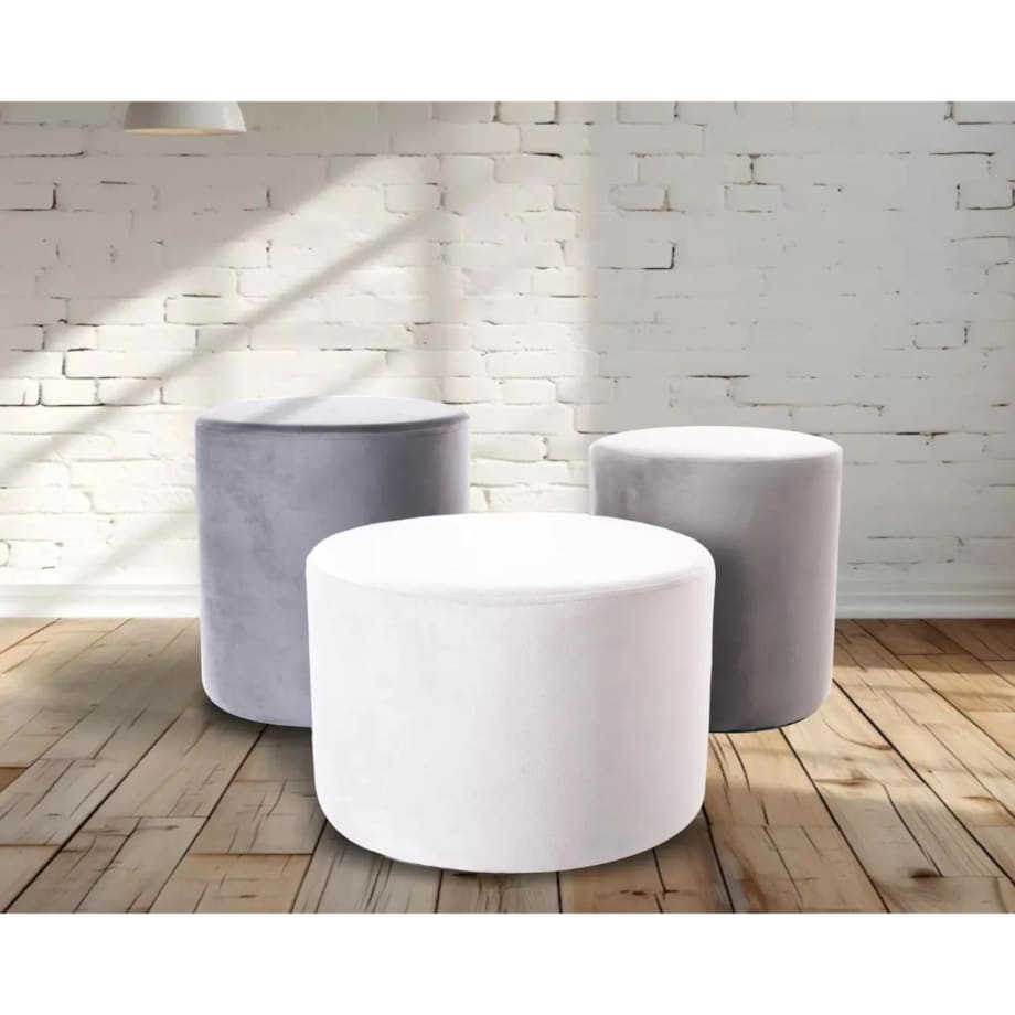 Pufa DOTI C VELVET jasnoszara