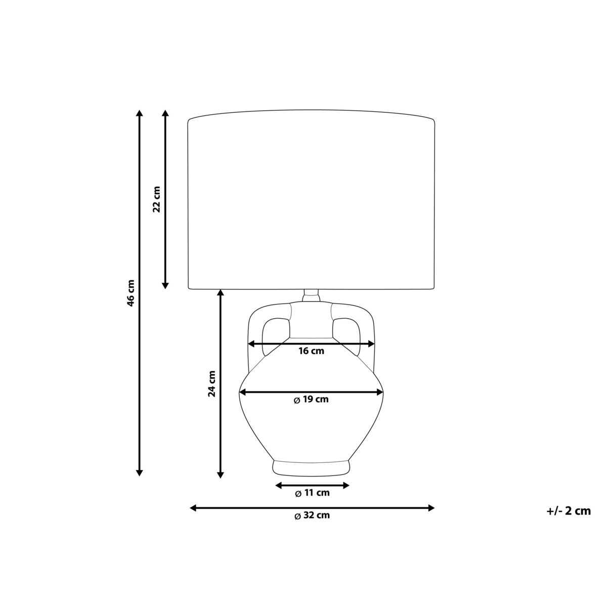 Lampa stołowa ceramiczna biała LABRADA