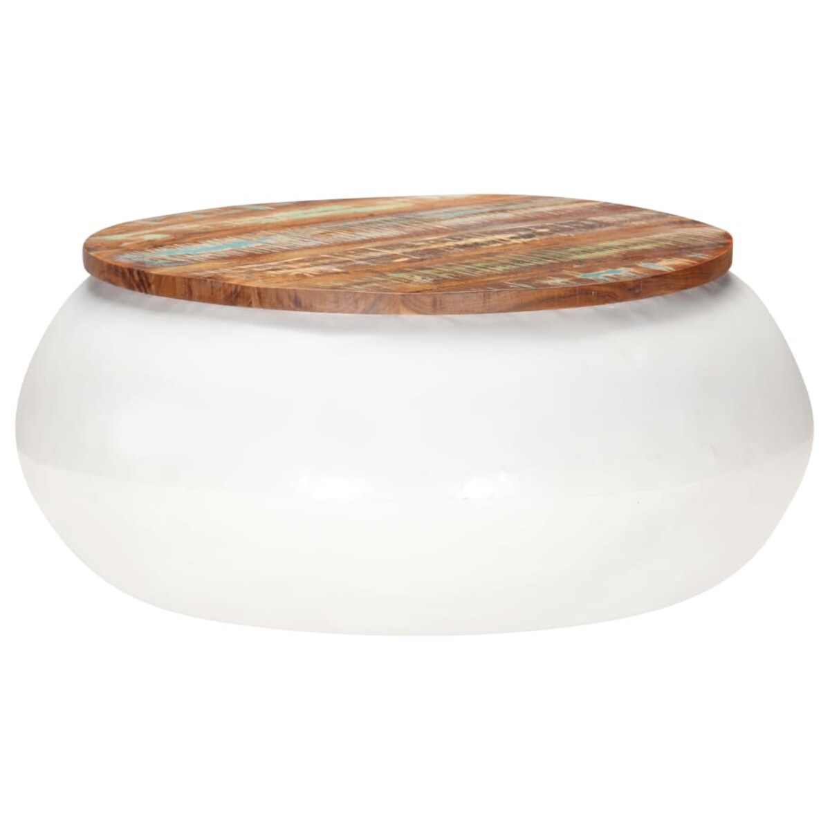 vidaXL Stolik kawowy, biały, 68 x 68 x 30 cm, lite drewno z odzysku