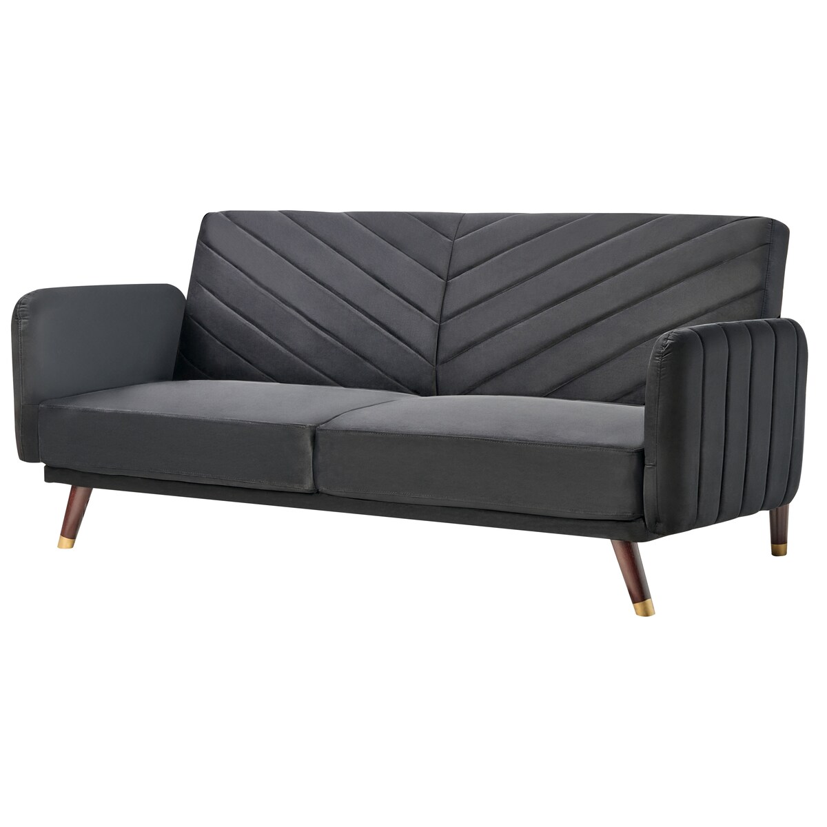Sofa rozkładana dla 3 osób SENJA Welur Czarny