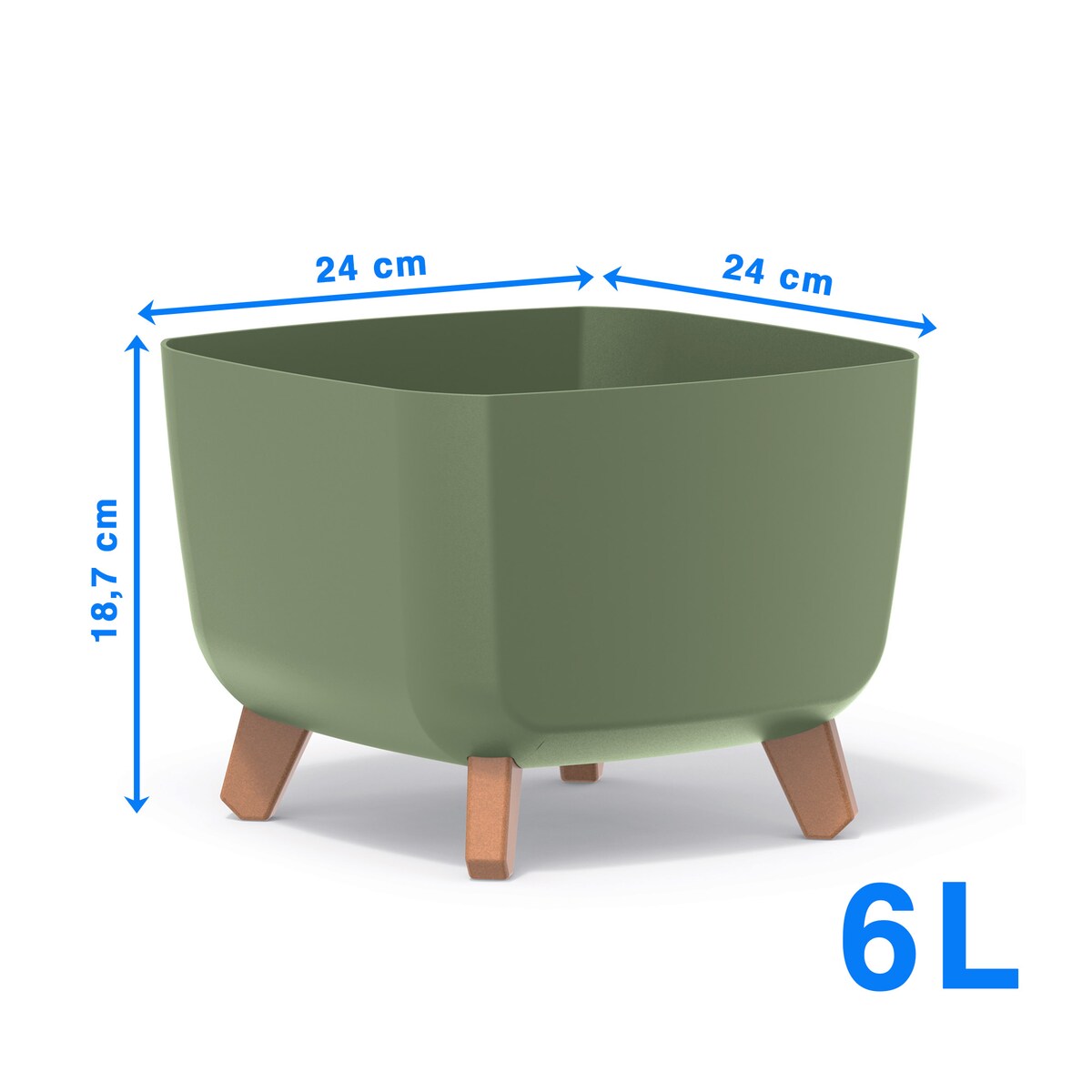 Doniczka Donica Ogrodowa 24 Cm Na Nóżkach Dekoracyjna Zielony