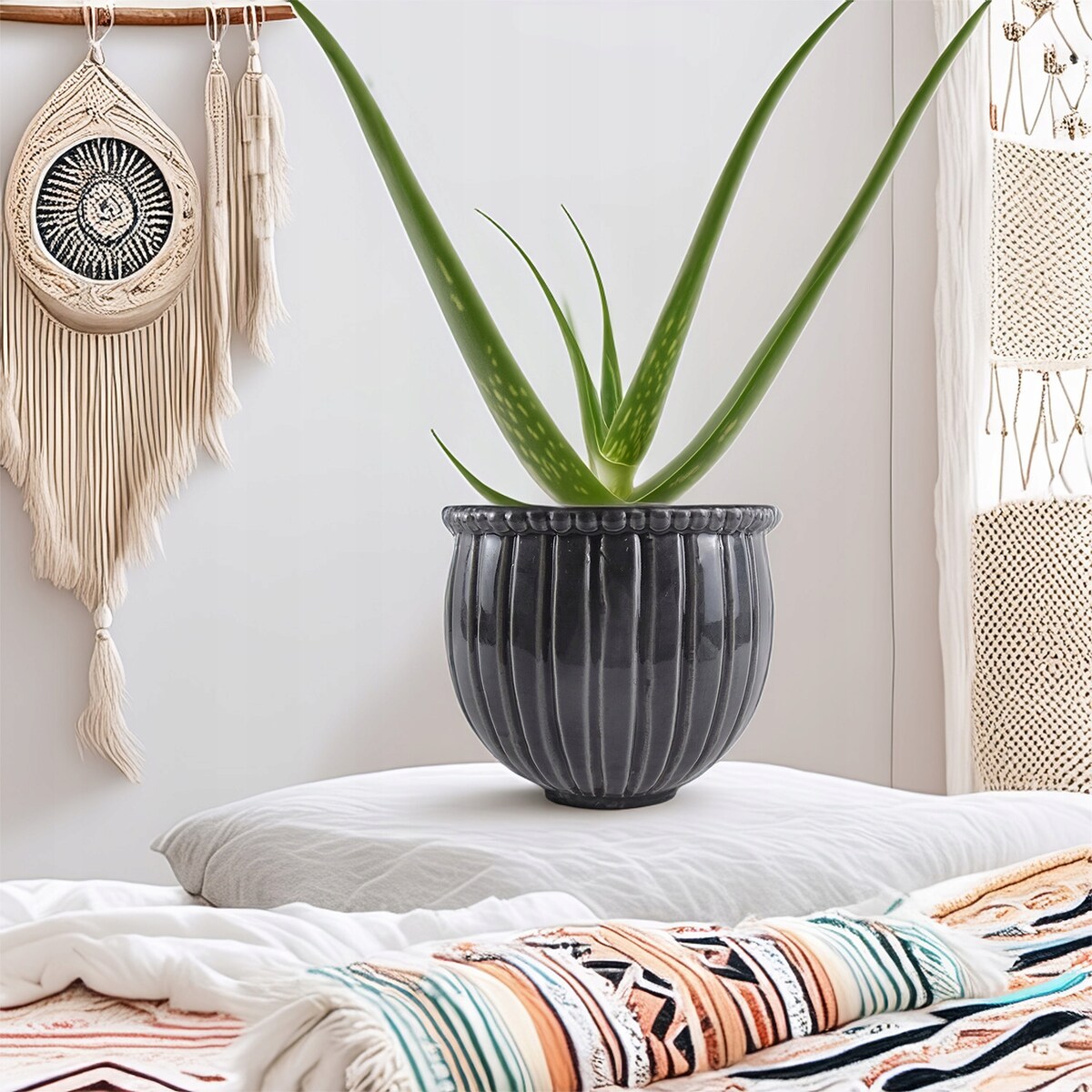 DONICZKA SKANDYNAWSKA 21cm duża na bonsai aloes donica osłonka boho