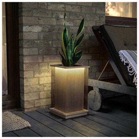 Dębowa donica z lameli DLC LED