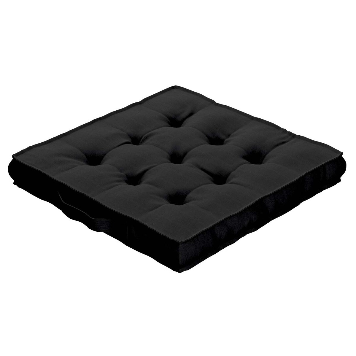 Poduszka na krzesło Kuba, czarny, 40 x 40 x 6 cm, Loneta