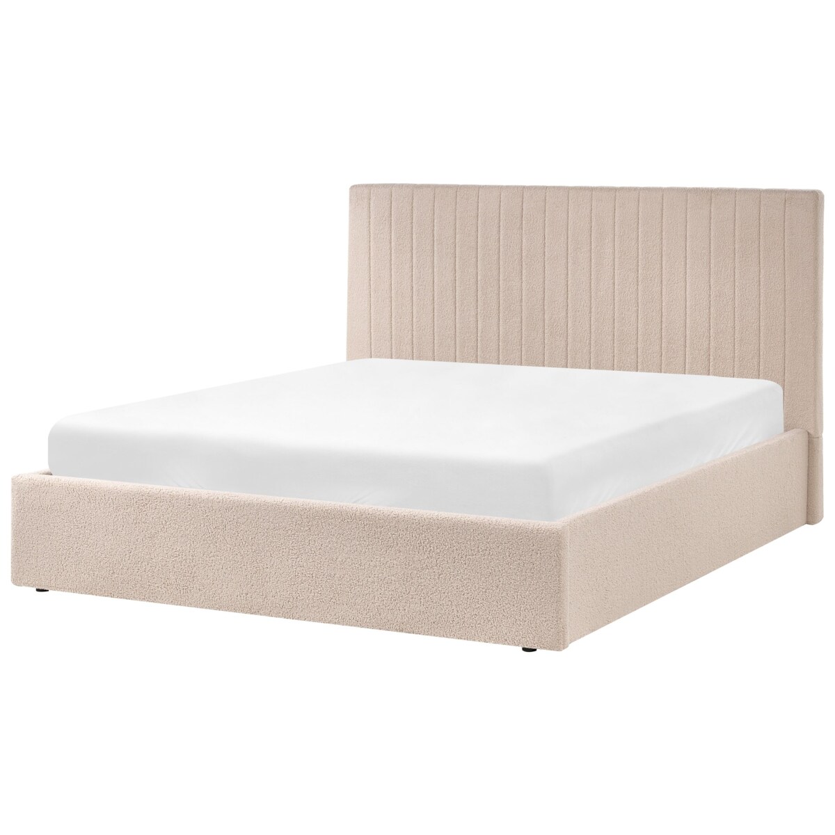 Łóżko z pojemnikiem Boucle VION 160 x 200 cm Beżowy