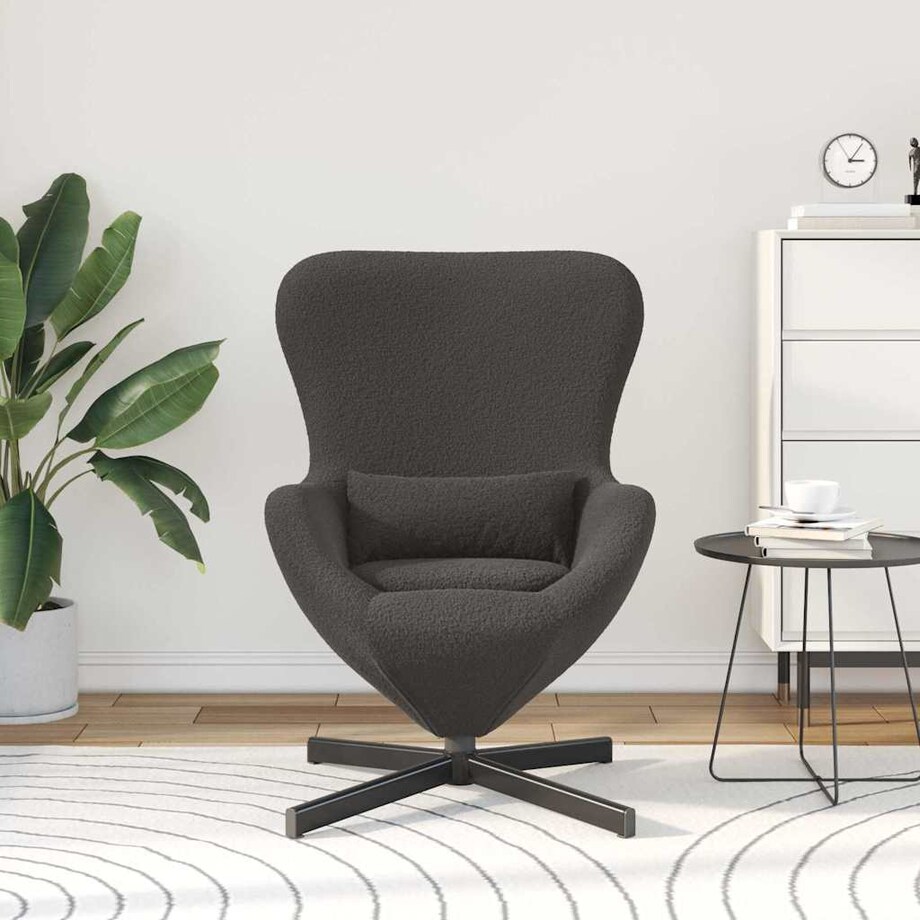 vidaXL Fotel jajo ciemno szary 63 x 73 x 90 cm