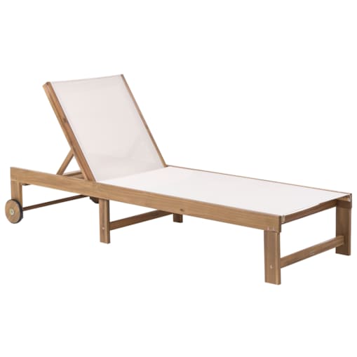 Leżak ogrodowy PEDESINA Drewno akacjowe Beżowy