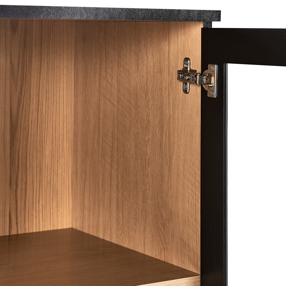 Witryna ze szklaną gablotą TINGLEDALE 80 cm Czarny