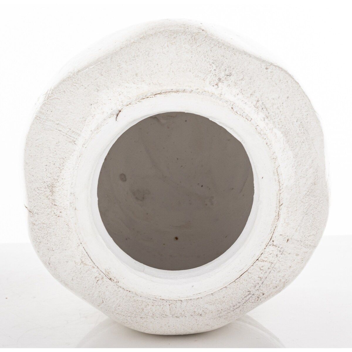 Wazon ceramiczny, postarzany 25x20x20 cm JULIANO-3 biały small