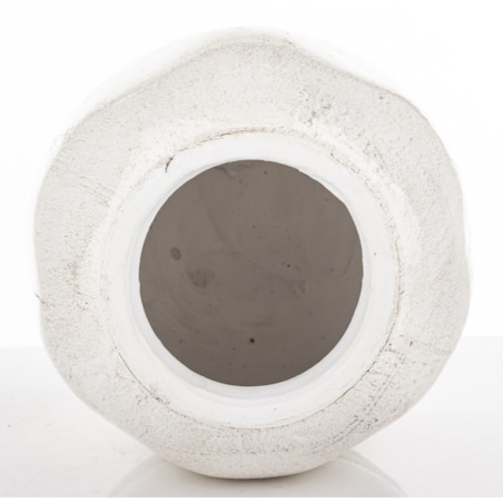 Wazon ceramiczny, postarzany 25x20x20 cm JULIANO-3 biały small