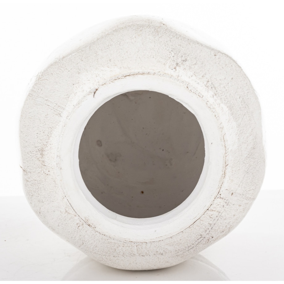 Wazon ceramiczny, postarzany 25x20x20 cm JULIANO-3 biały small