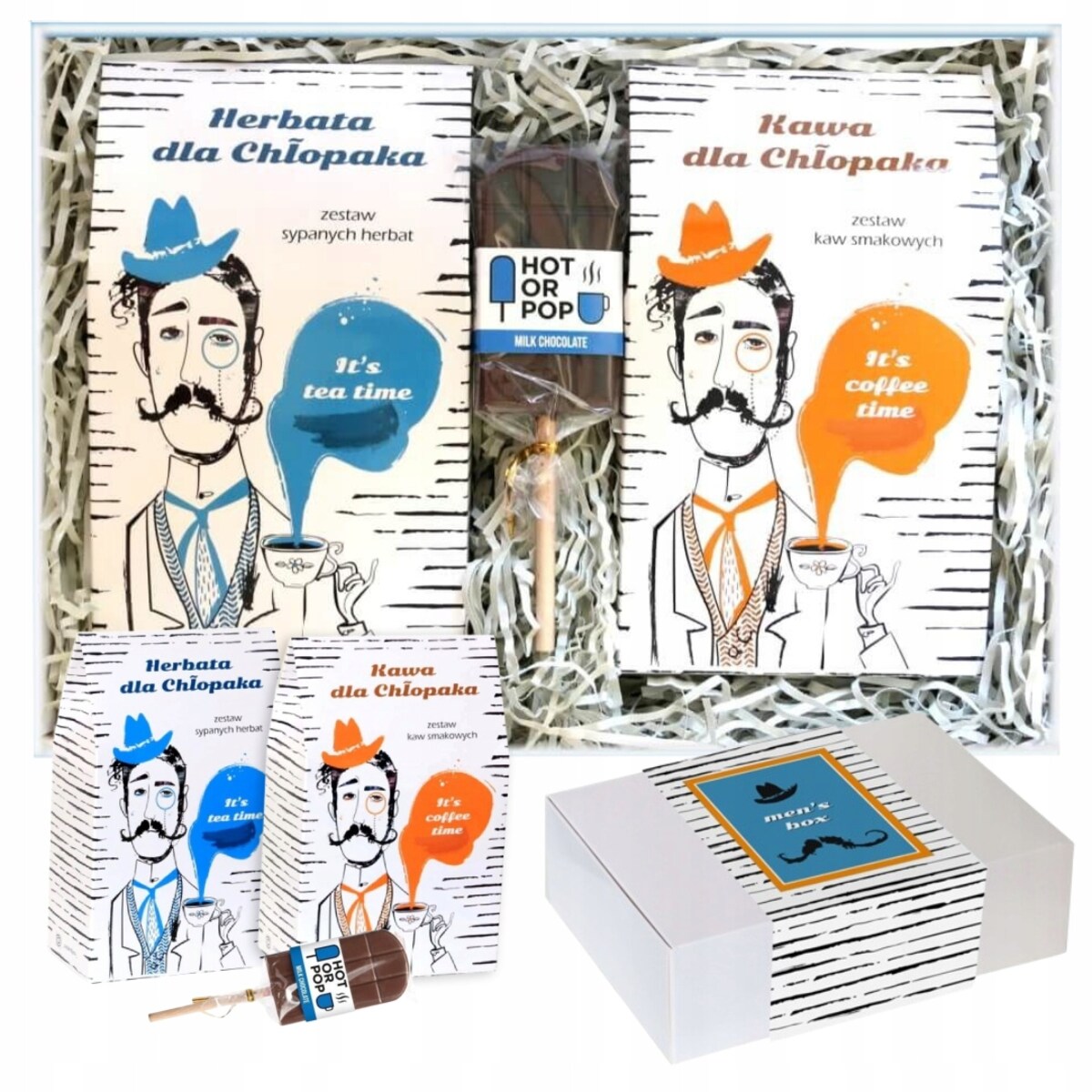 PREZENT UPOMINEK BOX ZESTAW MIX KAWY HERBATY LIZAK CZEKOLADOWY NA DZIEŃ CHŁOPAKA - DLA FACETA MĘŻCZYZNY TATY BRATA KOLEGI WUJKA TEŚCIA