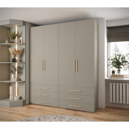 Garderoba wysoka do przedpokoju INOVA 3 Z16 kaszmir+czarny