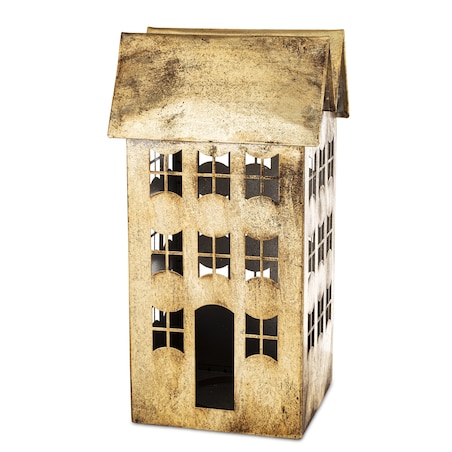 Metalowy domek złoty 35X18,5 cm BERAR