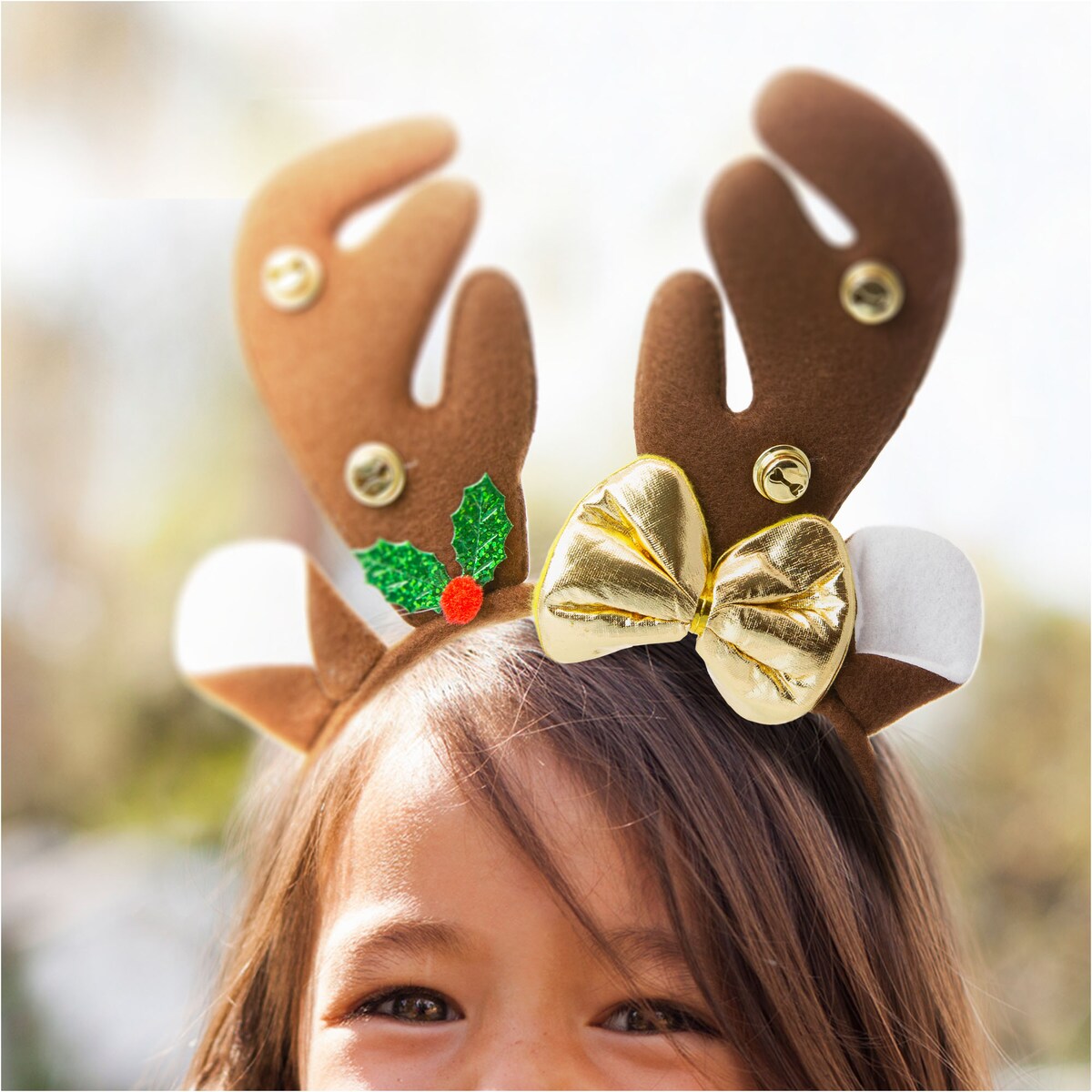 Opaska Na Głowę Rogi Renifera 24X25 Cm Święta Mikołajki Ozdoba Do Włosów Ciemnobrązowe