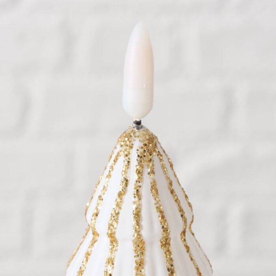 Świeca w kształcie choinki ze sztucznym płomieniem TORIS, 12 cm