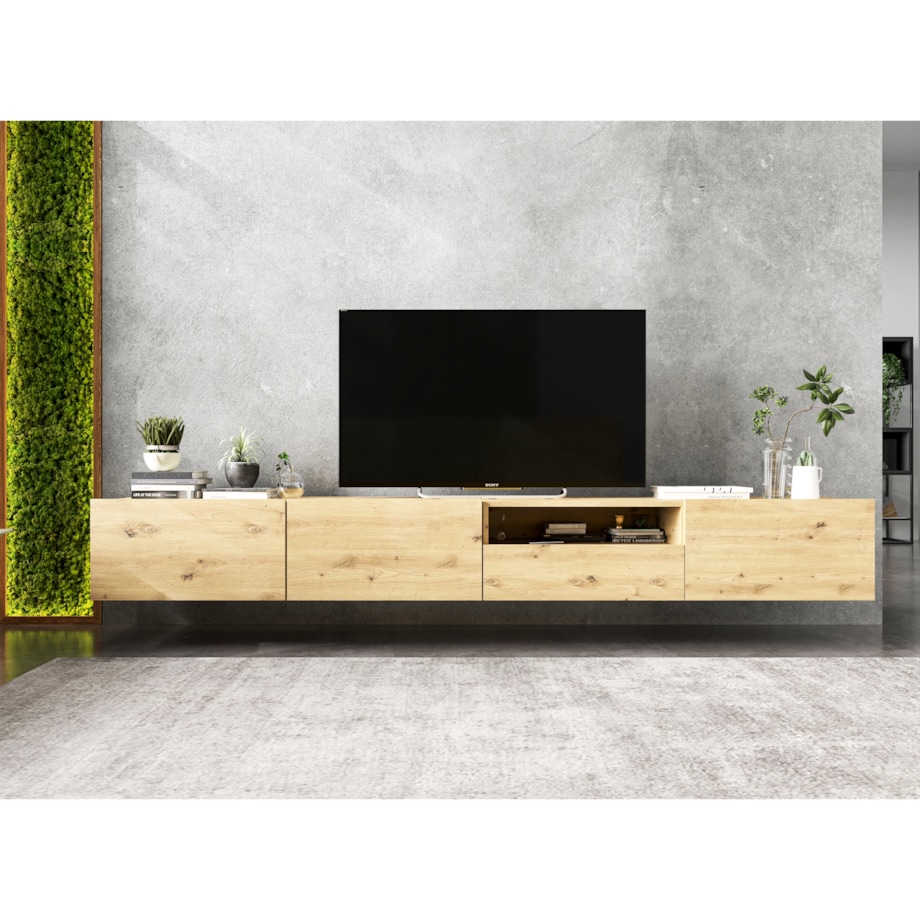 Wisząca Szafka RTV Komoda Loft Dąb Artisan MAT szuflada 120 cm