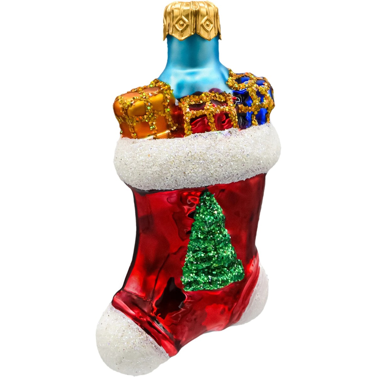 Bombka choinkowa: Świąteczna skarpeta z prezentami