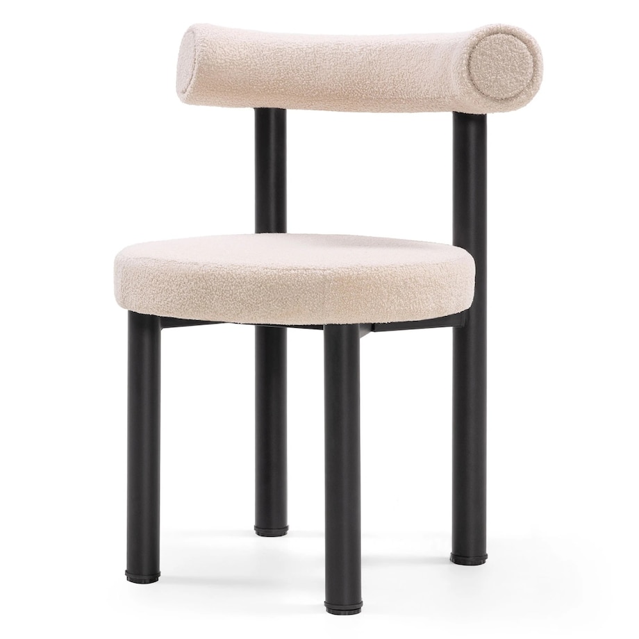 Krzesło do jadalni beżowe/czarne nogi, boucle 75x58x61 cm PEDRITO - III, 2 szt.
