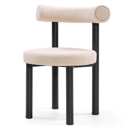 Krzesło do jadalni beżowe/czarne nogi, boucle 75x58x61 cm PEDRITO - III, 2 szt.
