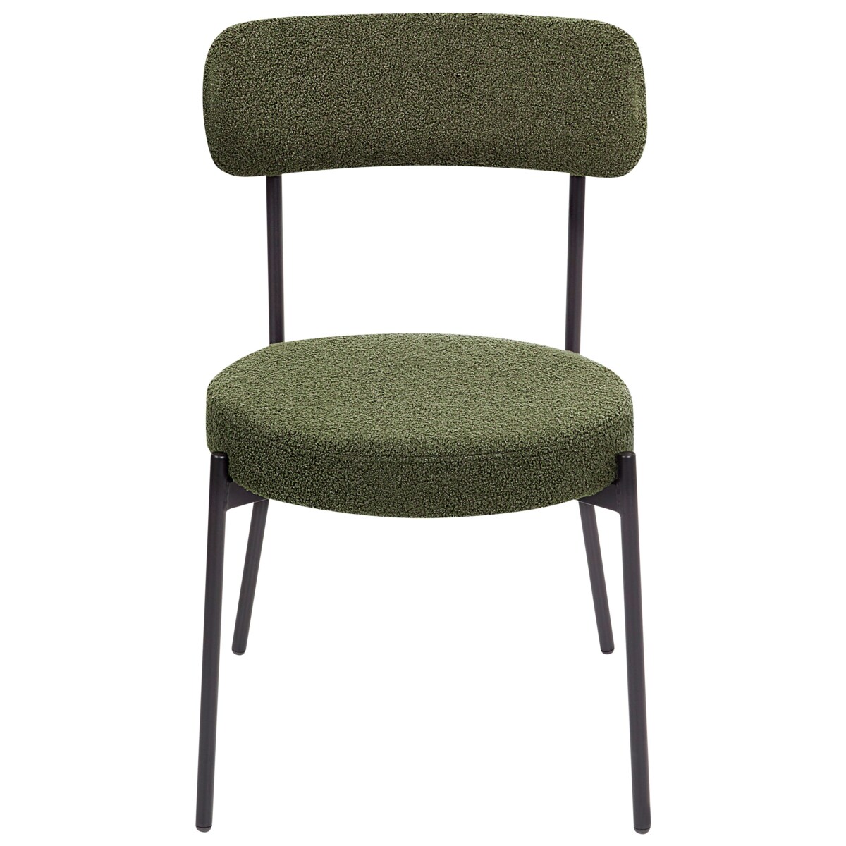 Zestaw 2 krzeseł do jadalni ALLISON Boucle Ciemnozielony