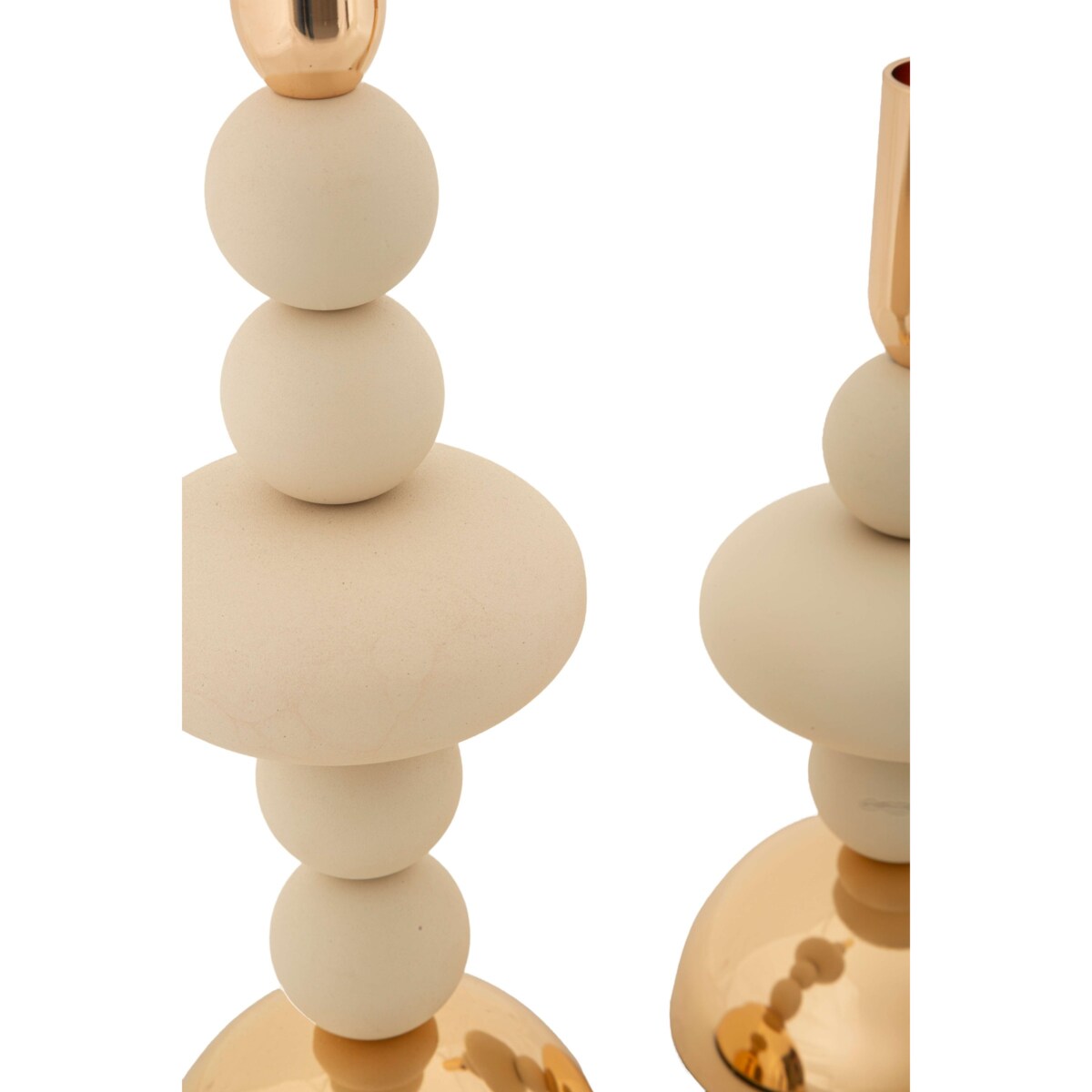 Świeczniki metalowe 2 szt. 30/22x10 cm CALLARA kremowe