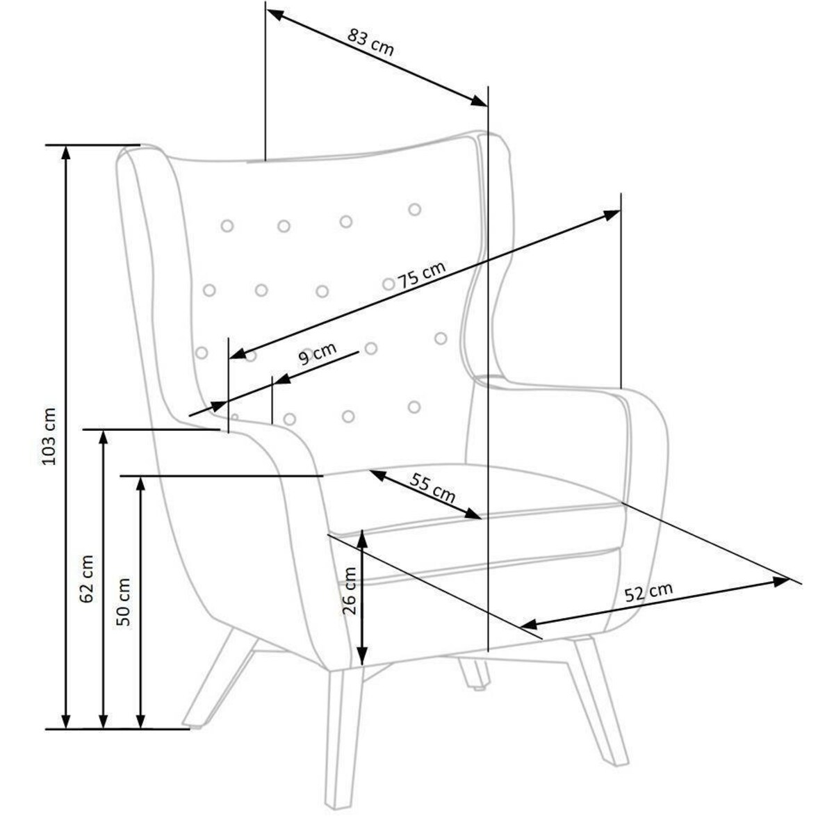 FOTEL WYPOCZYNKOWY Farys zielony ERGONOMICZNY drewniane nogi