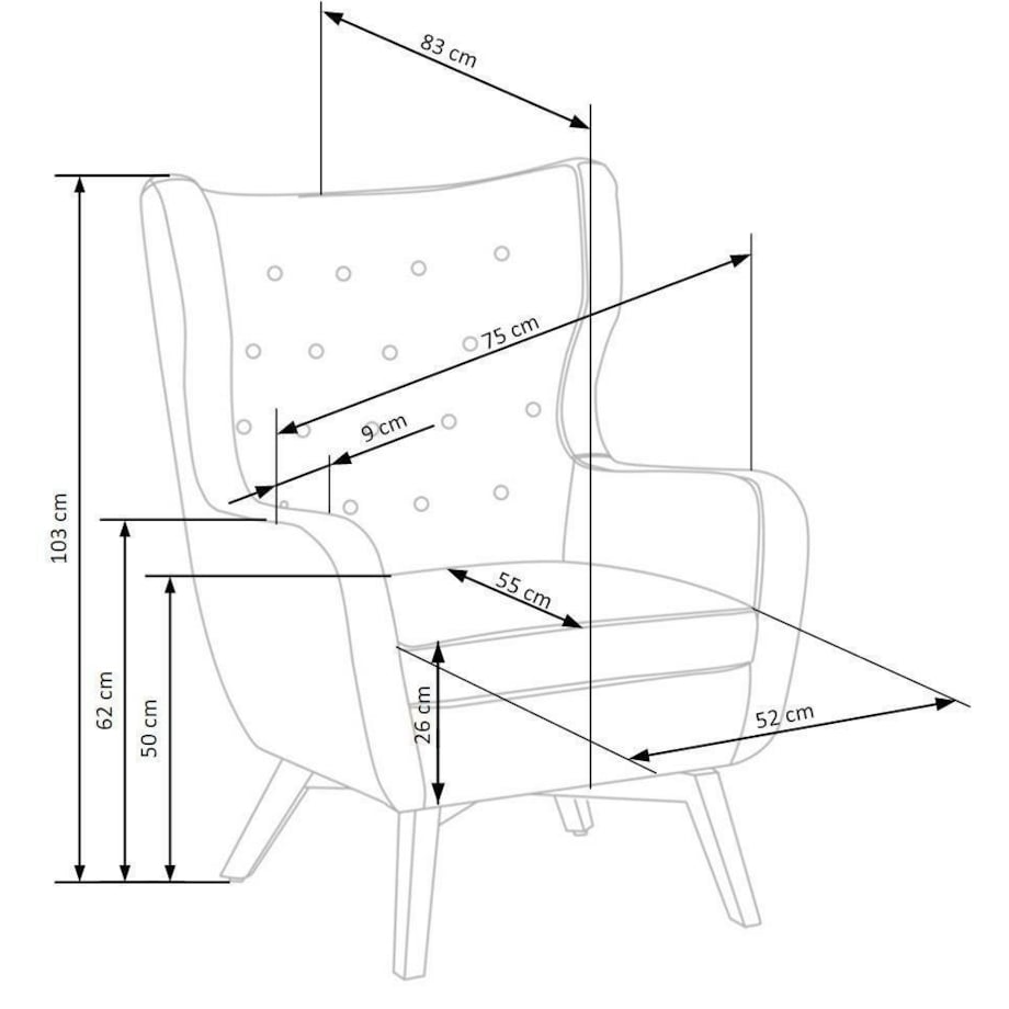 FOTEL WYPOCZYNKOWY Farys zielony ERGONOMICZNY drewniane nogi