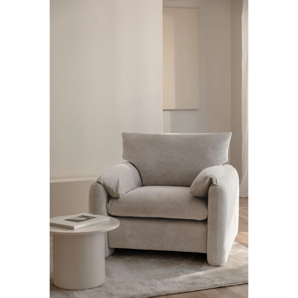 Fotel wypoczynkowy jasnoszary Serra