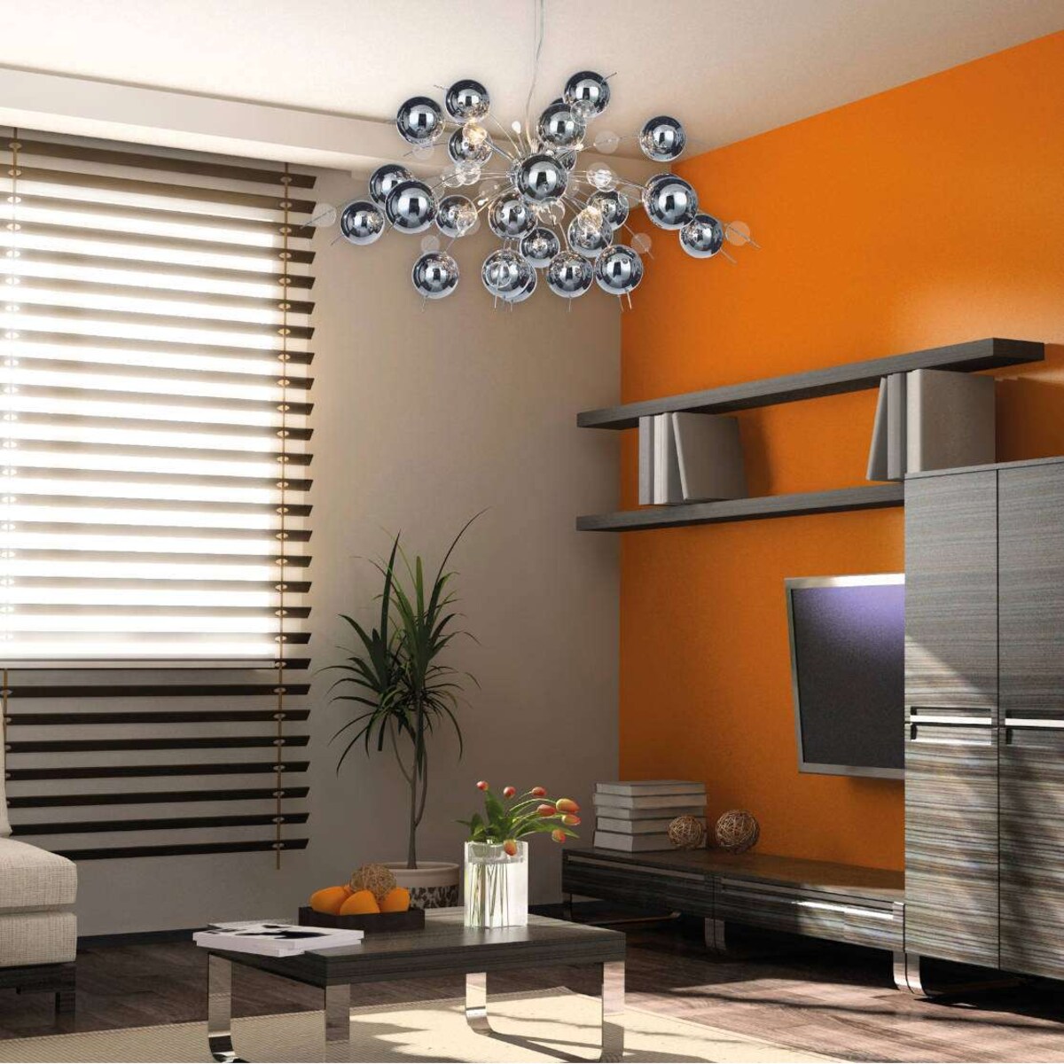 LAMPA wisząca EXPLOSION 7030942 Nave szklana OPRAWA kulki ZWIS bubble bombka chrom