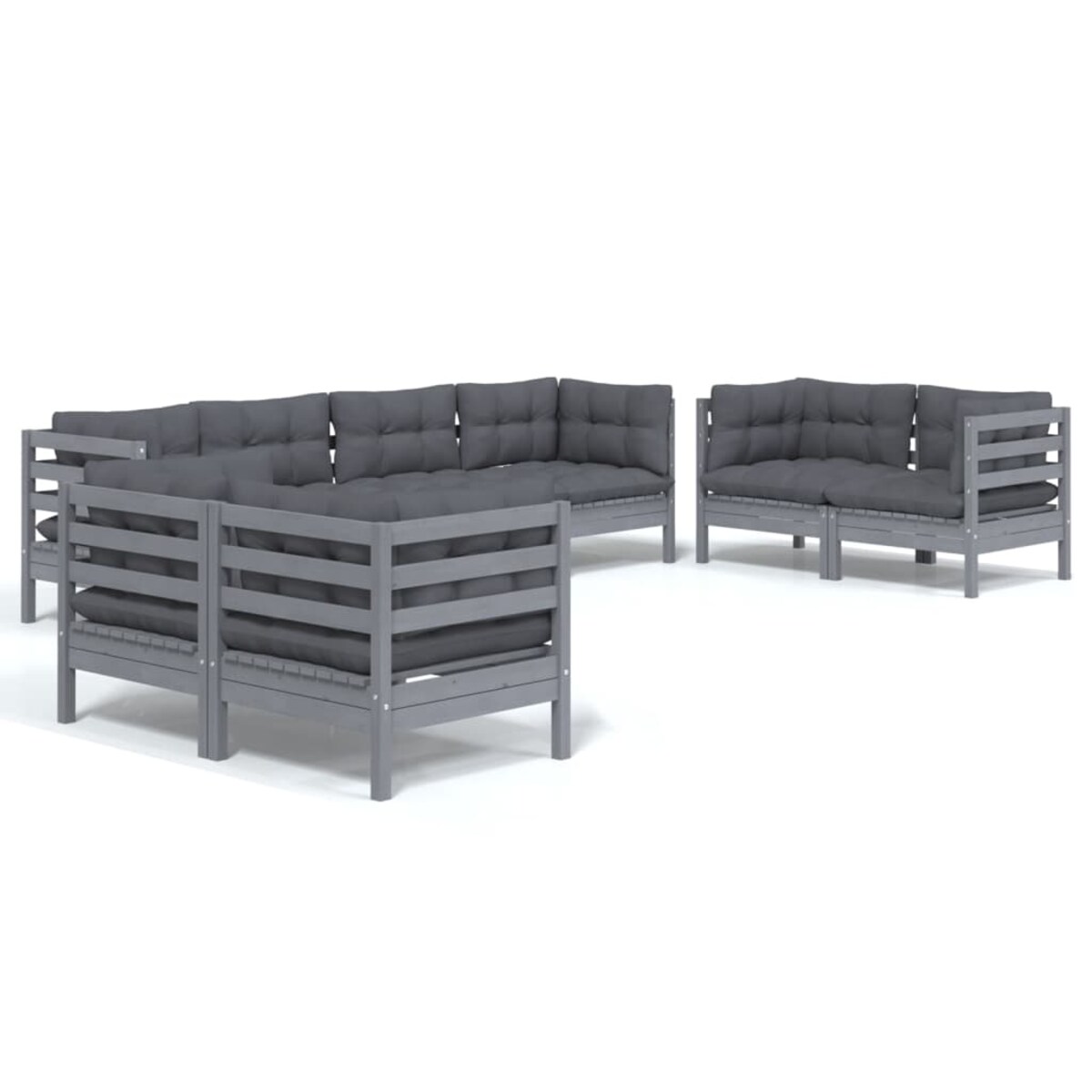 vidaXL 8-cz. zestaw wypoczynkowy do ogrodu, z poduszkami, sosnowy