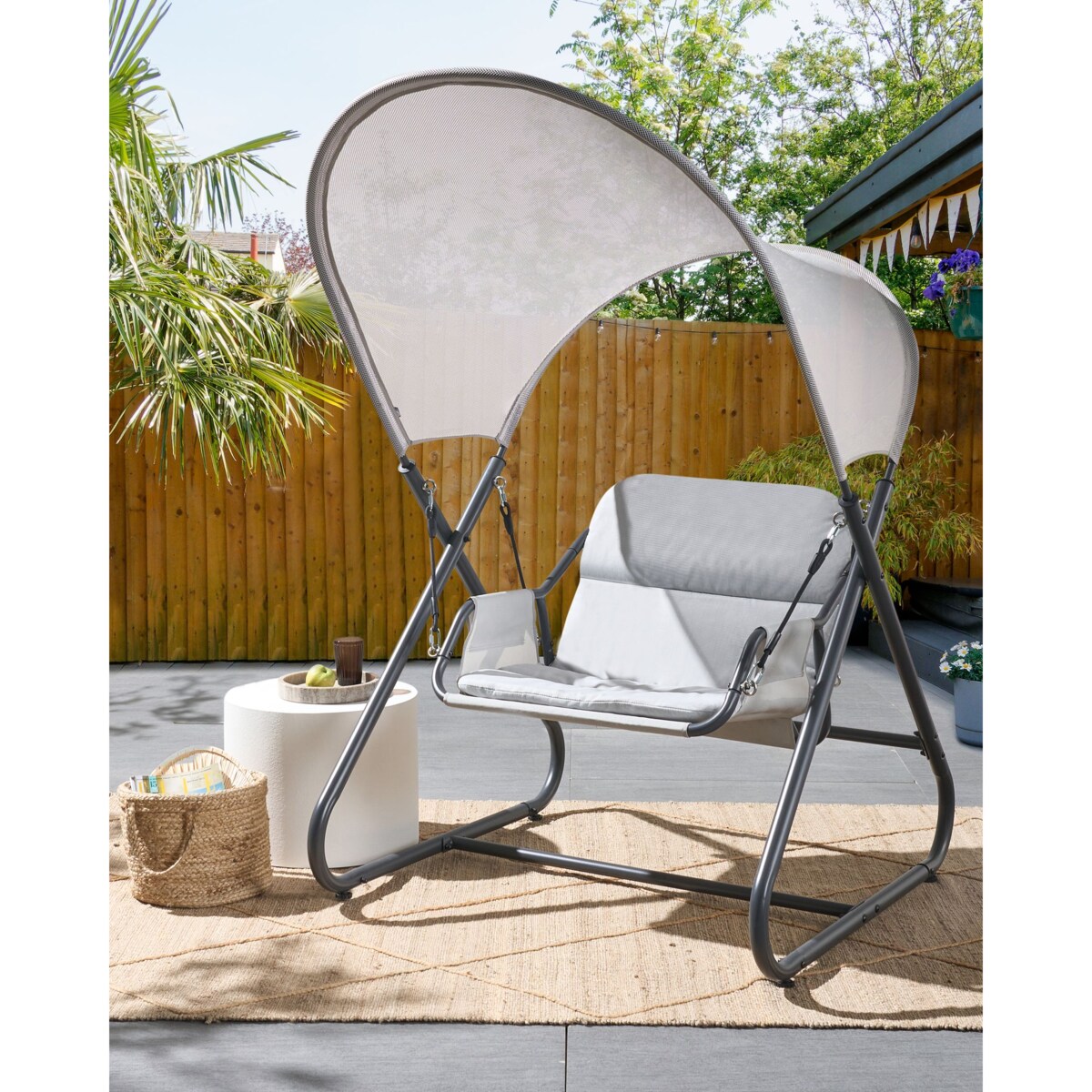 Huśtawka ogrodowa SOLAGNA Metal Jasnoszary