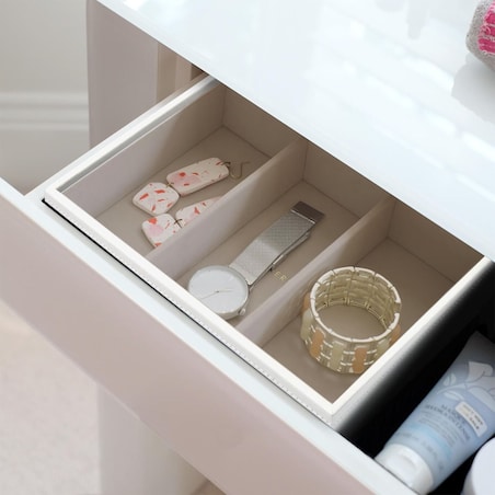 Szkatułka na biżuterię Stackers 3 komorowa classic biało-beżowa