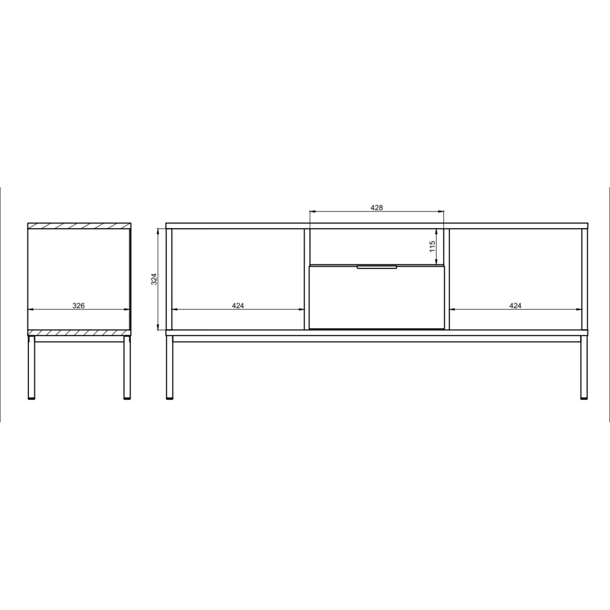 Szafka RTV Austin 135 kaszmir & czarna