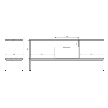 Szafka RTV Austin 135 kaszmir & czarna