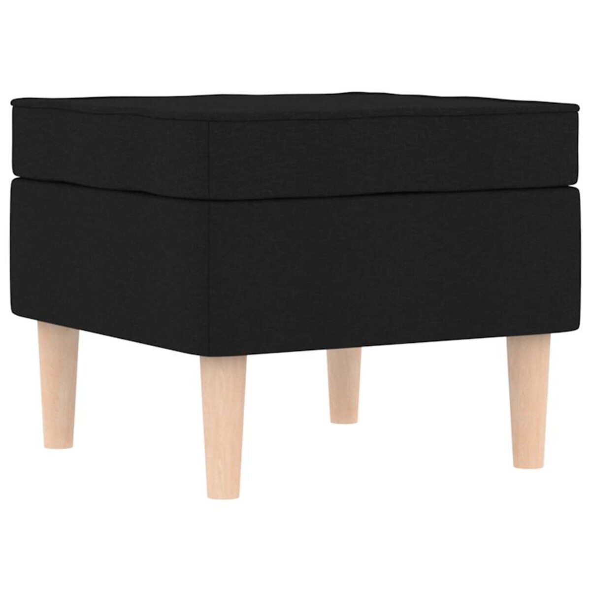 vidaXL Fotel z podnóżkiem, czarny, tapicerowany tkaniną