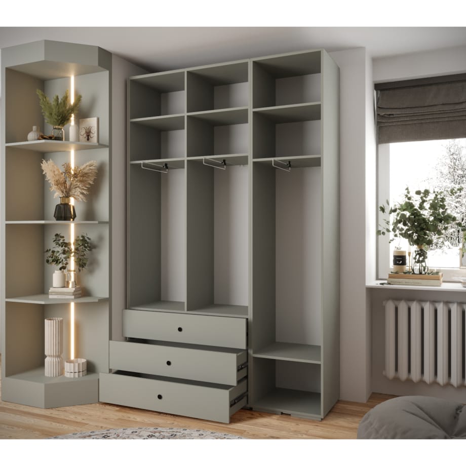 Garderoba wysoka do przedpokoju INOVA 2 Z17 kaszmir+czarny