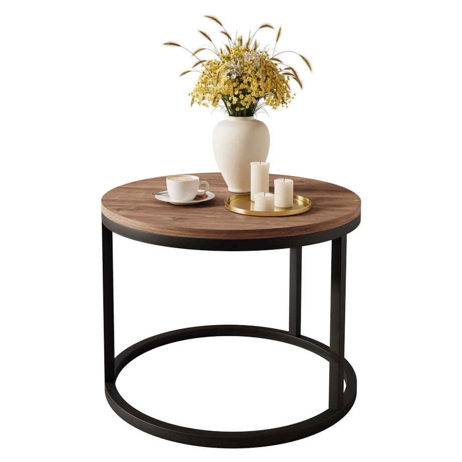 Okrągły stolik kawowy CIRI czarny dąb stirling