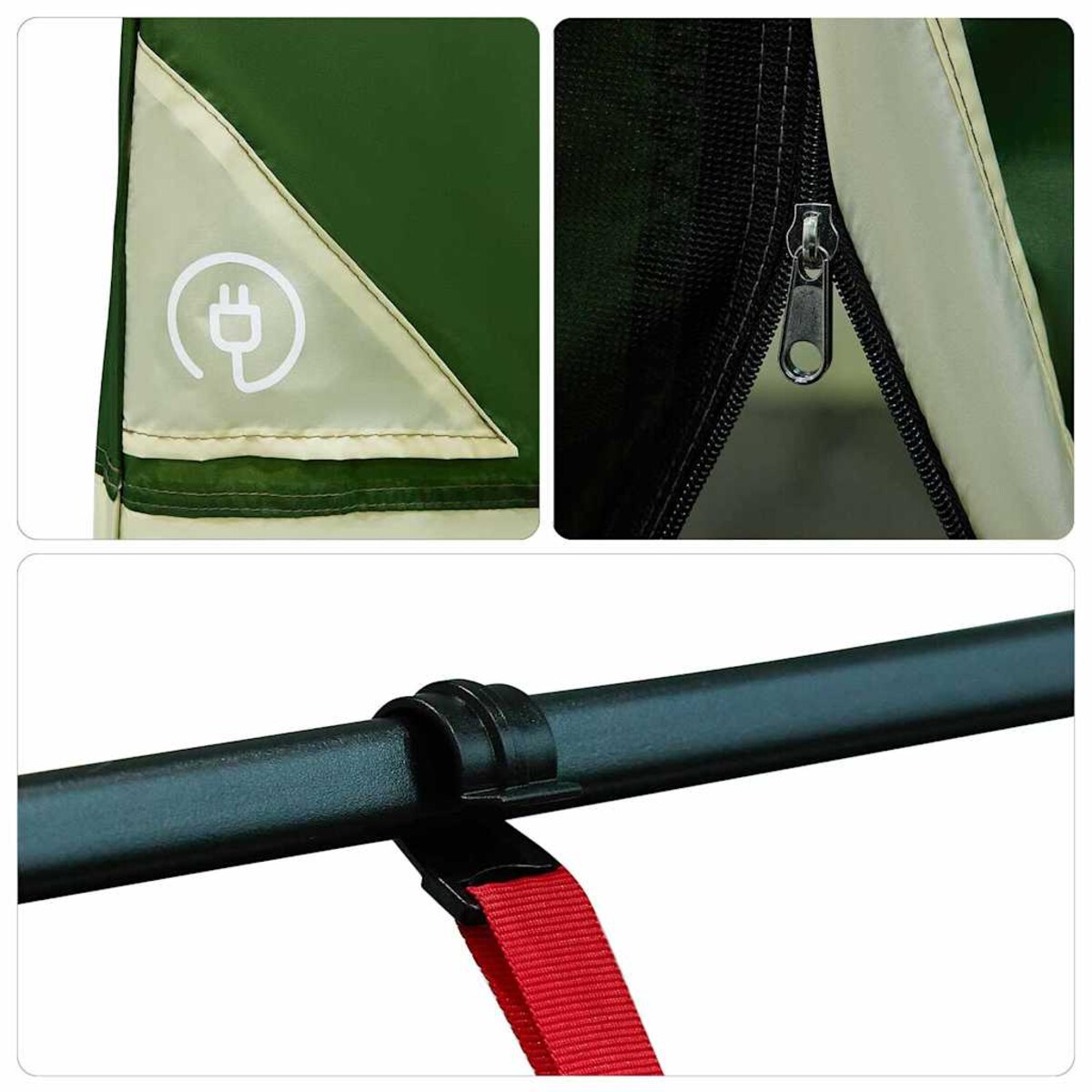 vidaXL Namiot z dachem Inny Zielony i Czarny 280 x 220 x 176 cm