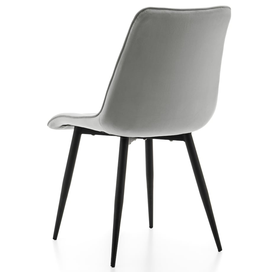 Krzesło tapicerowane welurowe CHIC velvet jasnoszary do salonu jadalni