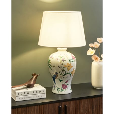 Lampa stołowa FEBROS Porcelana Biały