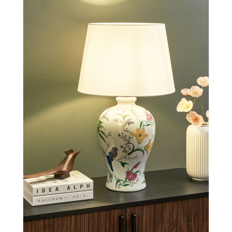 Lampa stołowa FEBROS Porcelana Biały