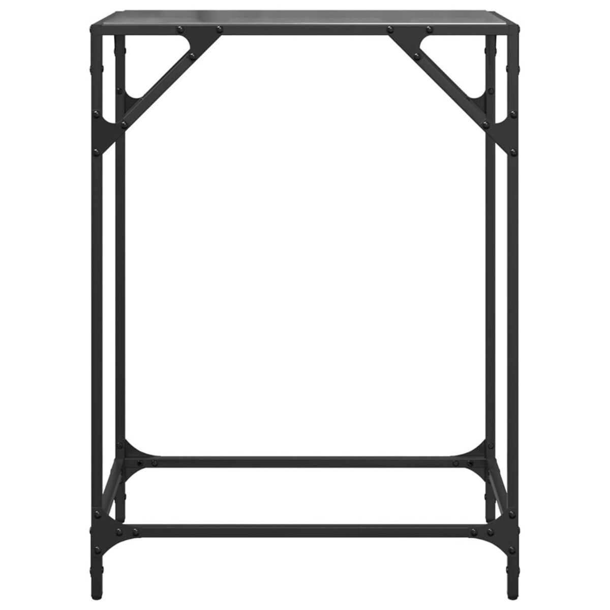 vidaXL Stolik kawowy z czarnym, szklanym blatem, 60x35x81 cm, stal