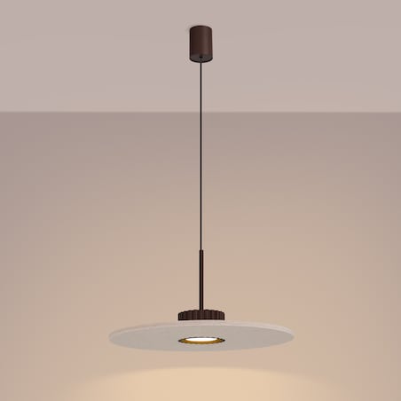 Lampa wisząca OVO 1 brązowa/beżowa filc Gx53