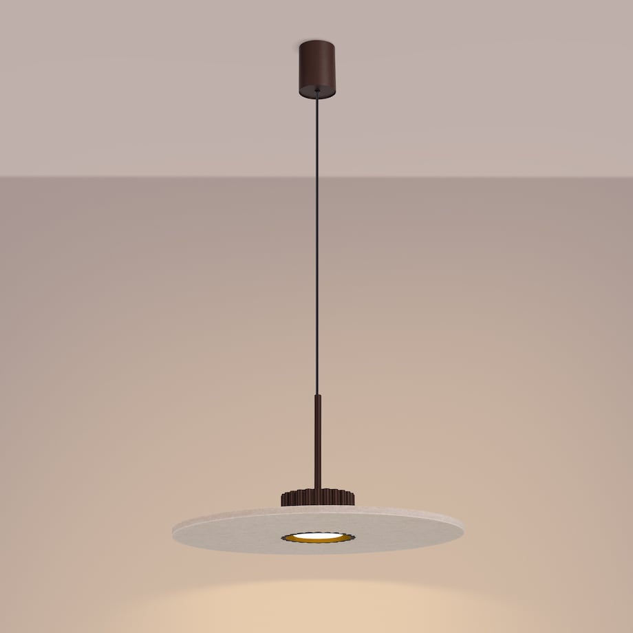 Lampa wisząca OVO 1 brązowa/beżowa filc Gx53