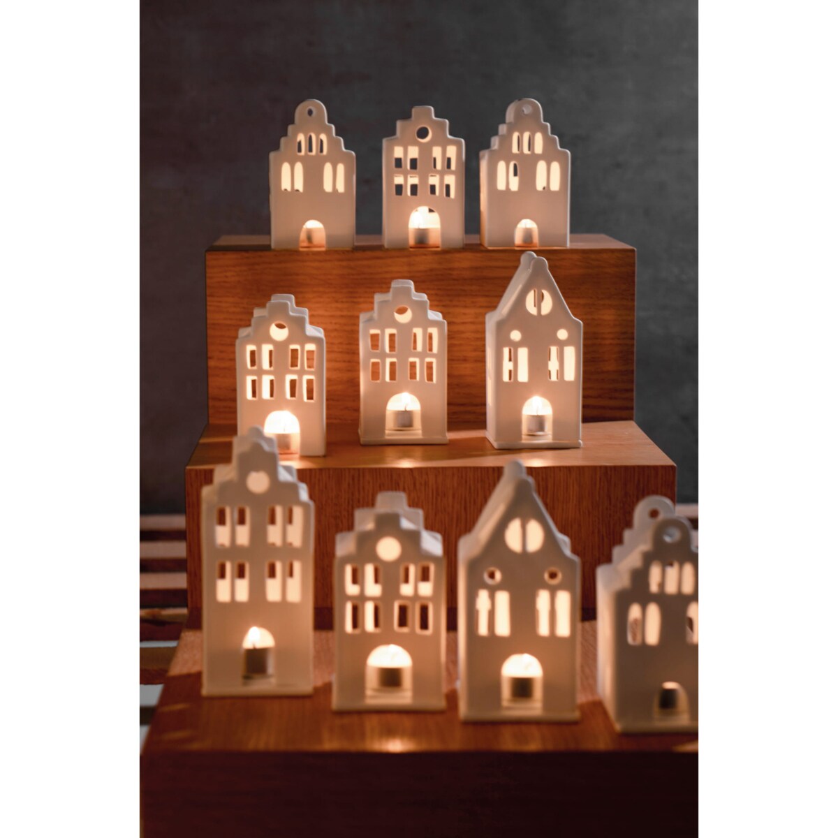 Lampion Domek Dach Dwuspadowy, 6 x 6.5 x 11 cm, Raeder