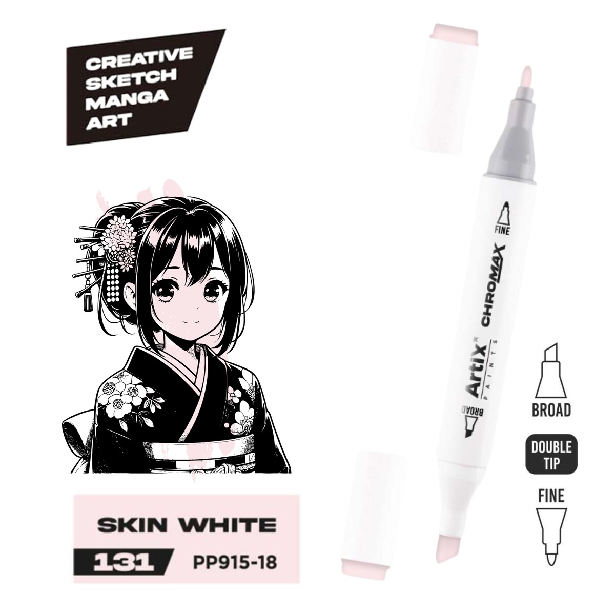 dwustronny marker kreatywny artix pp915-8 skin white