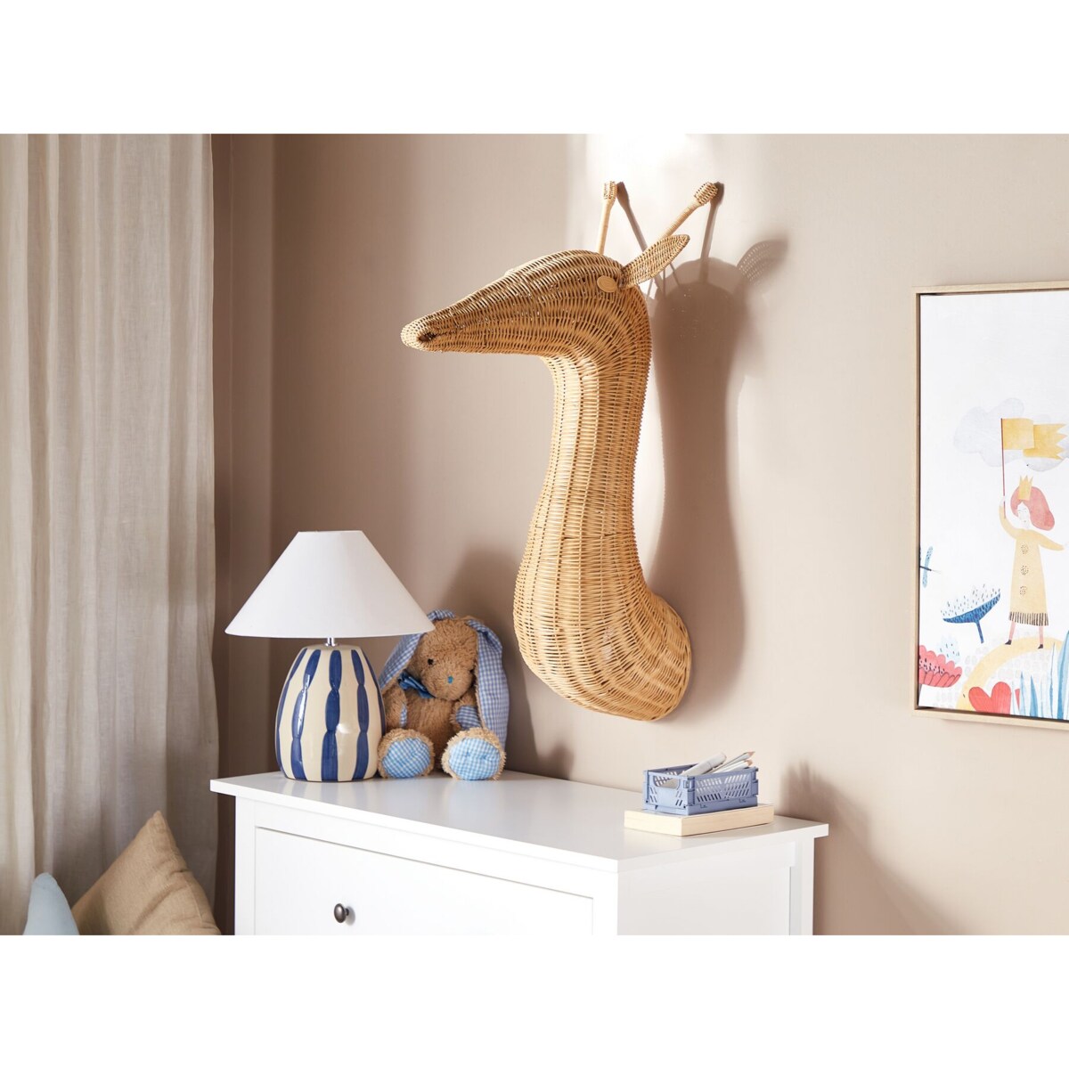 Rattanowa dekoracja ścienna żyrafa jasna BANANEC