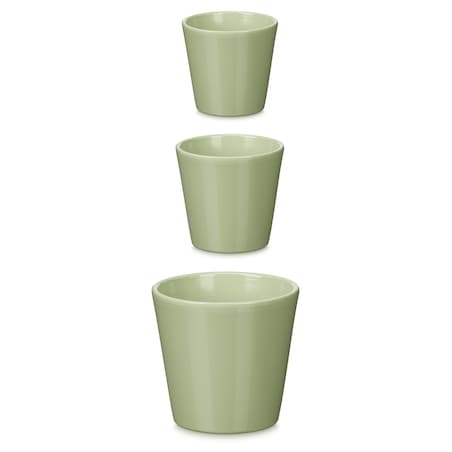 Zestaw 3 doniczek ceramicznych Ø14, 17, 22 cm VASOS stożkowe miętowe