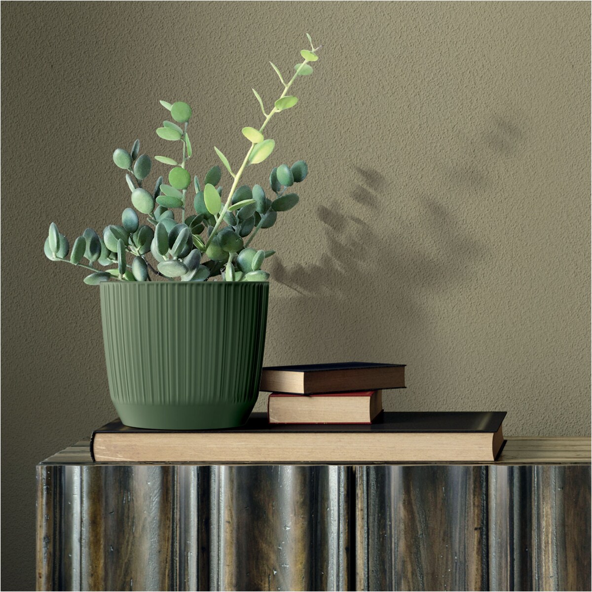 Doniczka Osłonka Domowa 12,6 Cm Ryfo Na Stół Parapet Do Domu Zielona